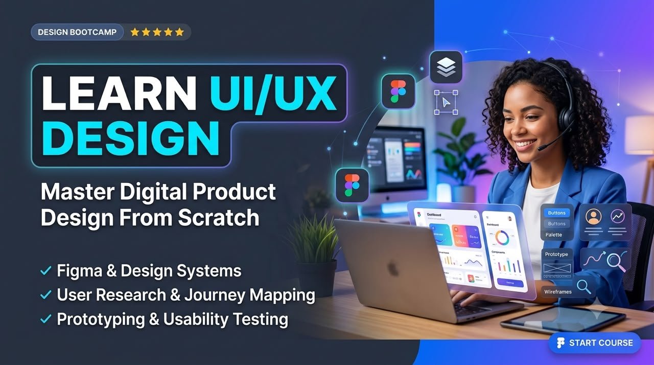 Become a UI/UX Designer: Principles, Process & Portfolio